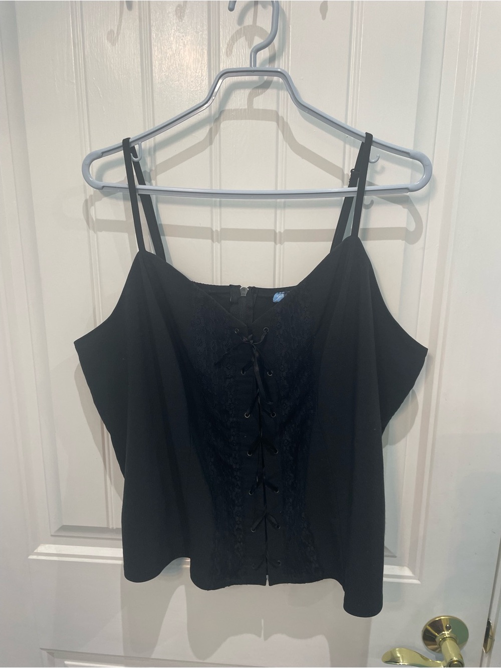 Penningtons y2k Black Lace-Up Camisole Top